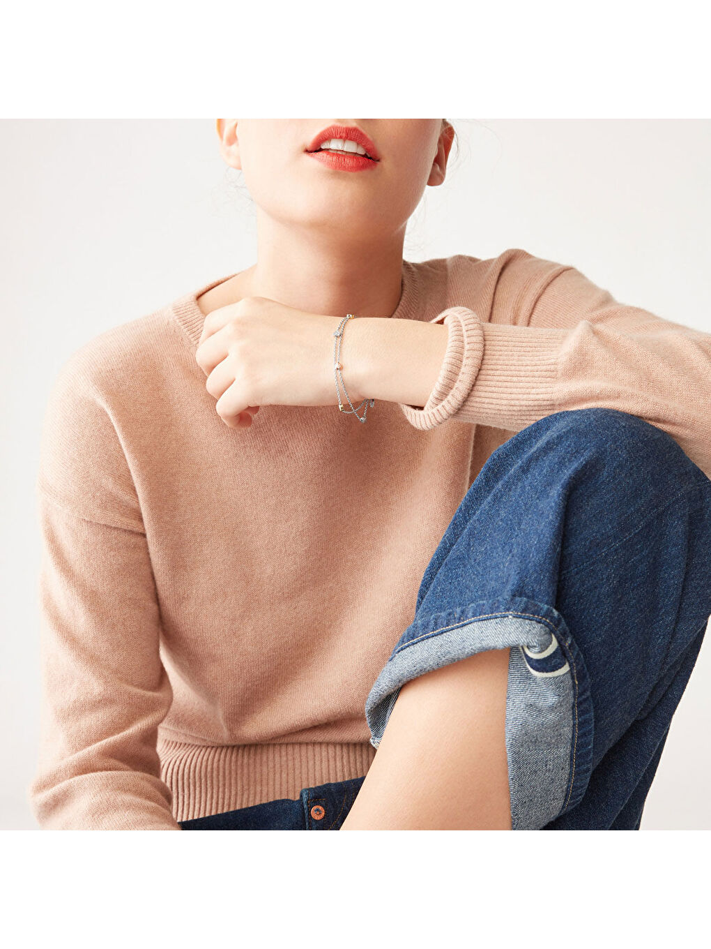 Gri JF02854-998 Kalpli Kadın Bileklik-1