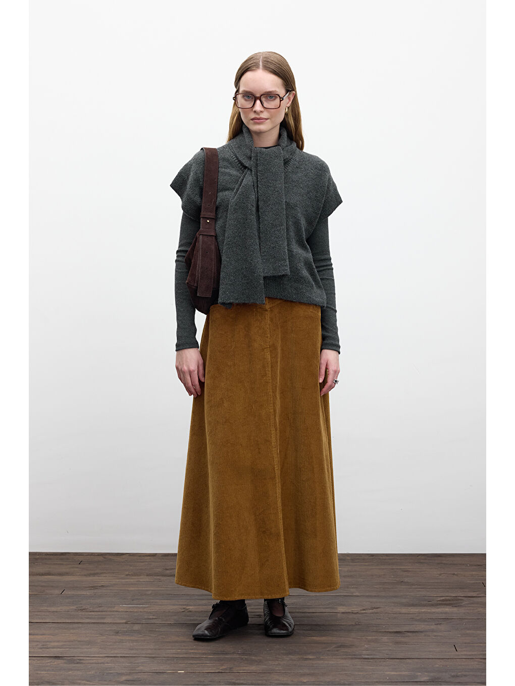 Düz Örgü Atkılı Triko Süveter Antrasit-1