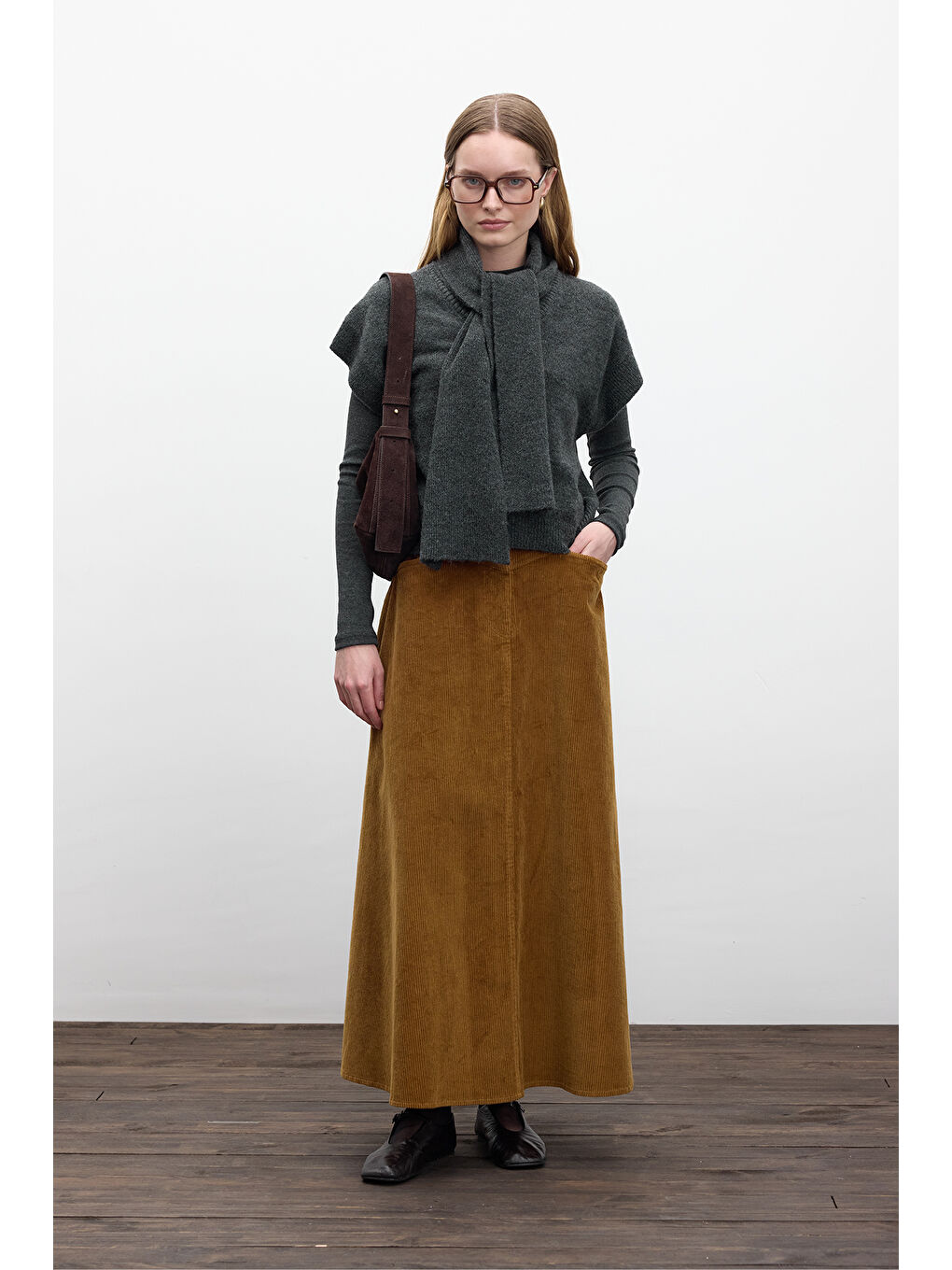 Düz Örgü Atkılı Triko Süveter Antrasit-2