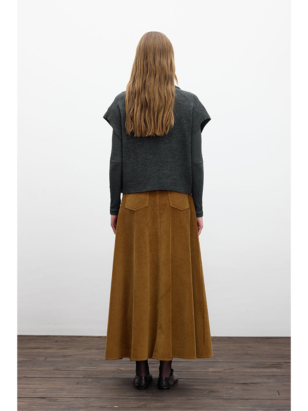 Düz Örgü Atkılı Triko Süveter Antrasit-7