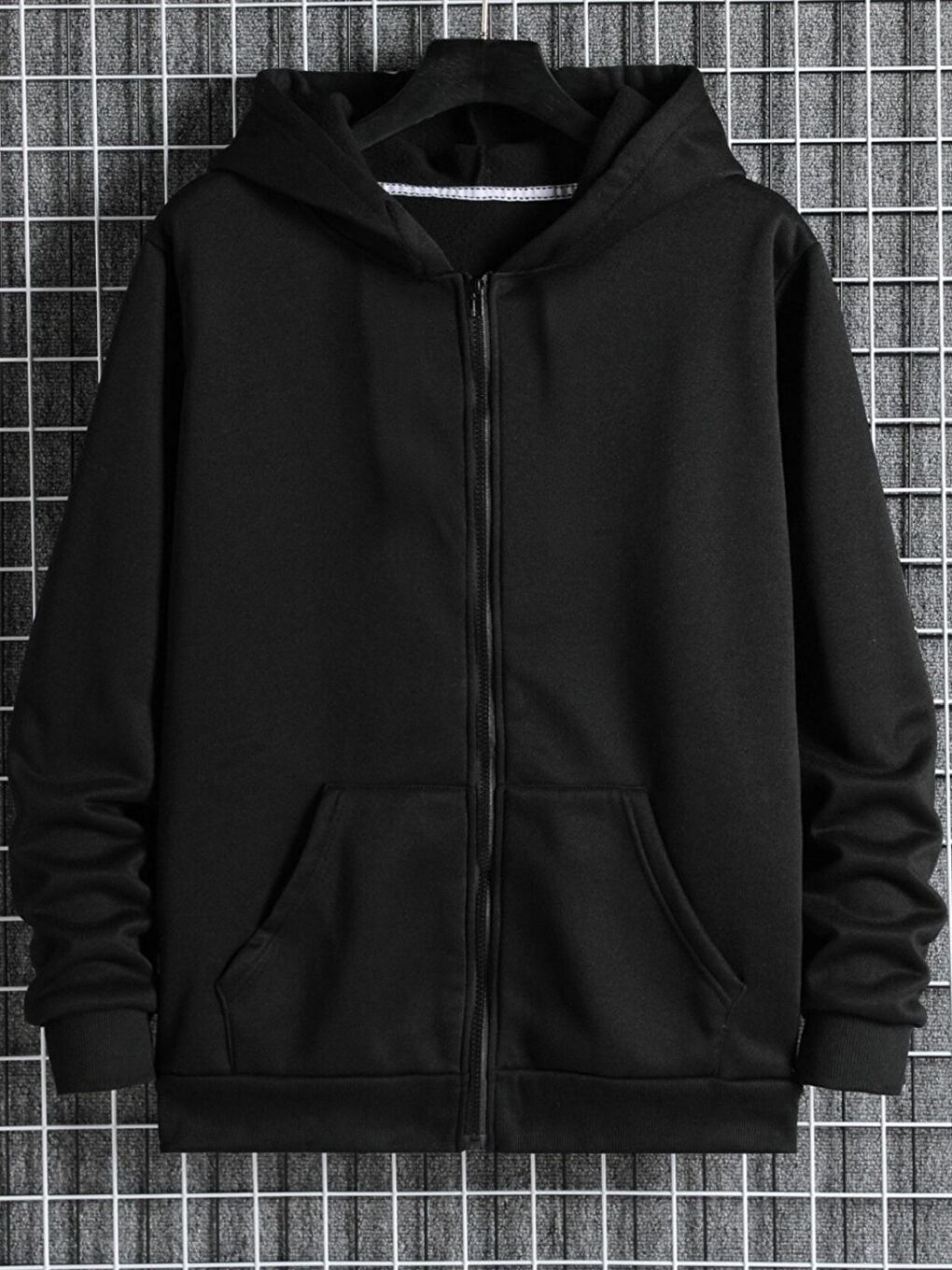 Siyah Fermuarlı Hırka Sweatshirt Orta Kalınlıkta