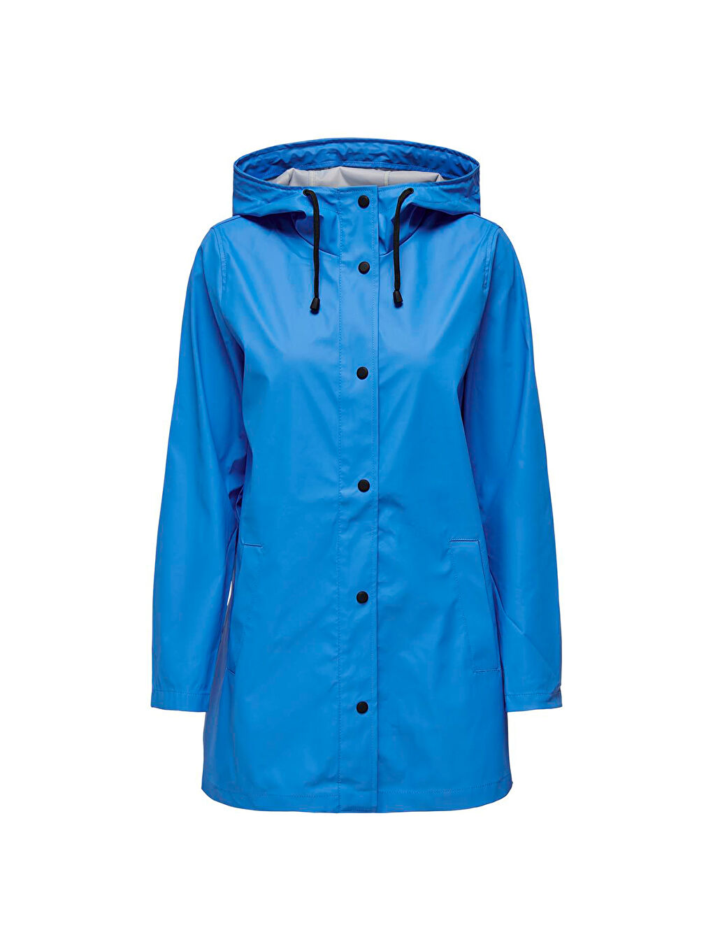 Only New Ellen Raincoat Kadın Mavi Kapüşonlu Mont - 3