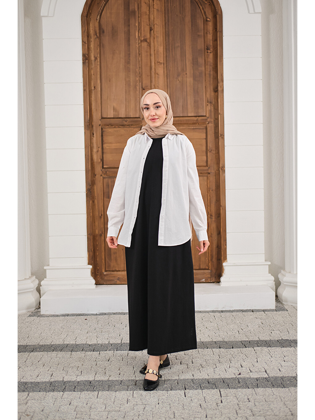 Kadın Garni Detay İçlik Elbise Siyah-2