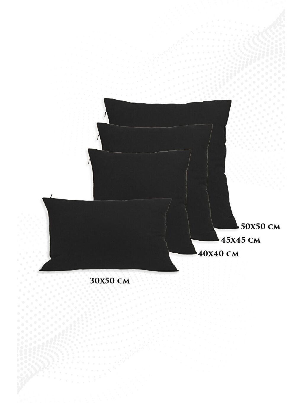 Panoroma Süet Dokulu Düz Punch (Panç) İçin Uygun Siyah 45X45 Dekoratif Kırlent Kılıfı-4