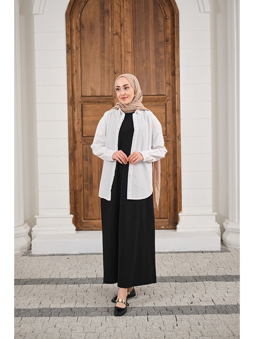 Kadın Garni Detay İçlik Elbise Siyah-3
