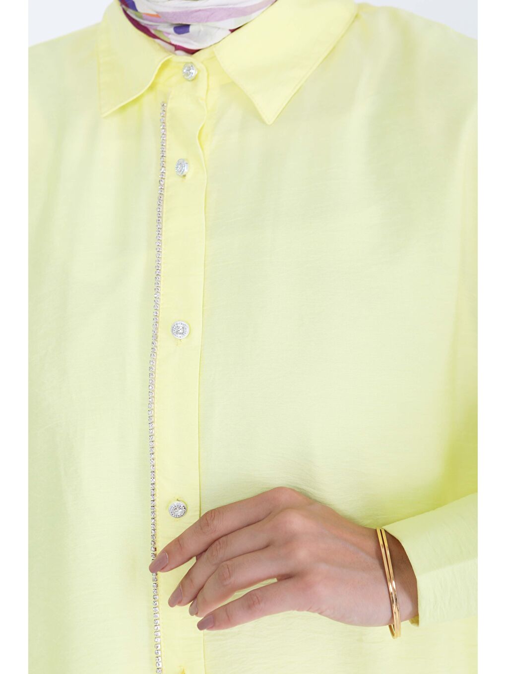 Sarı Taş Detaylı Tunik Sari - 27432-2