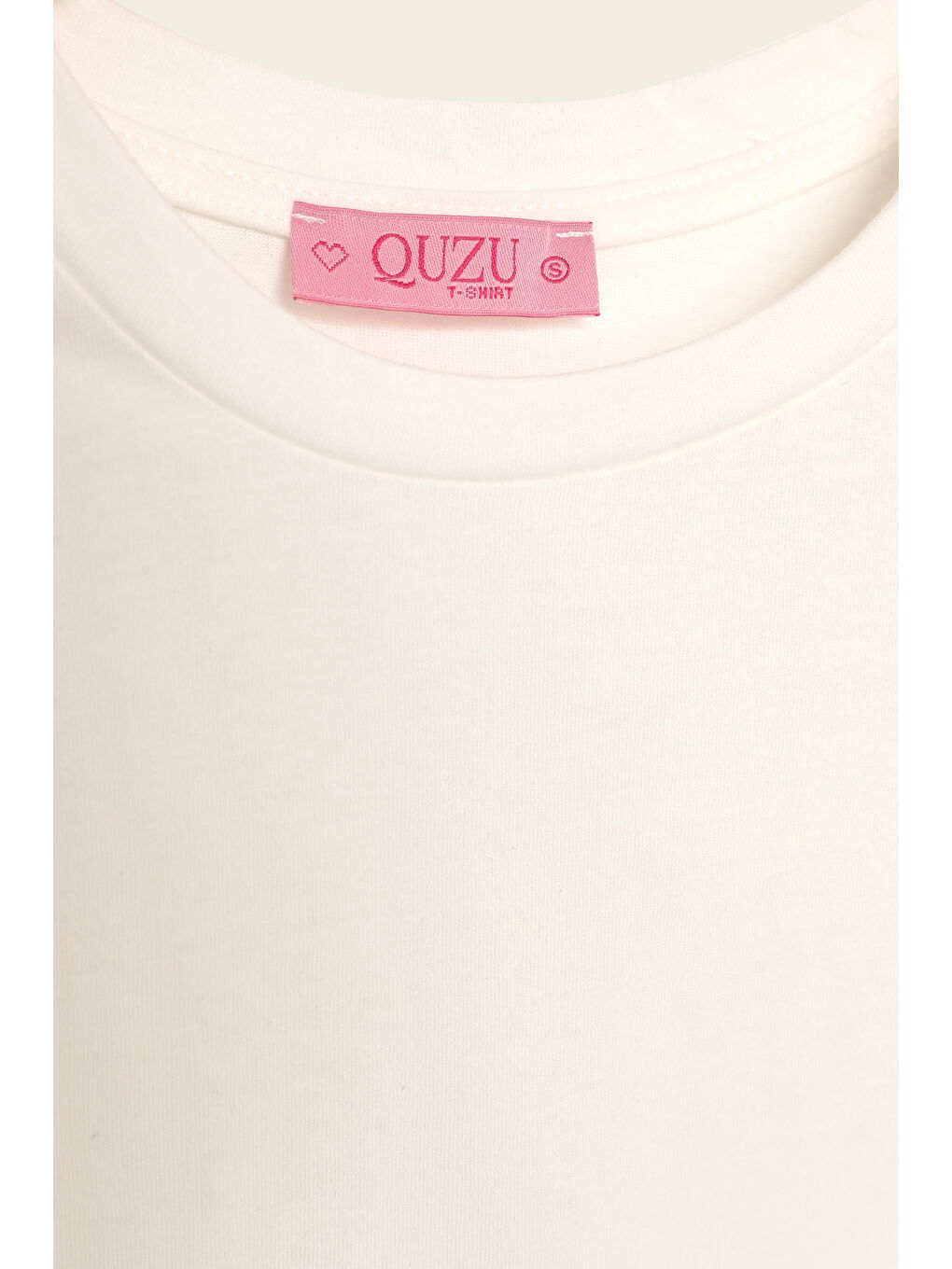 Bisiklet Yaka Oversize Basic Tişört Ekru-1