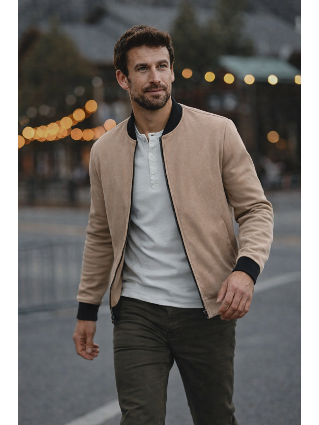 Kahverengi Erkek Comfort Fit Basic Kahve Süet Nubuk Ceket-2