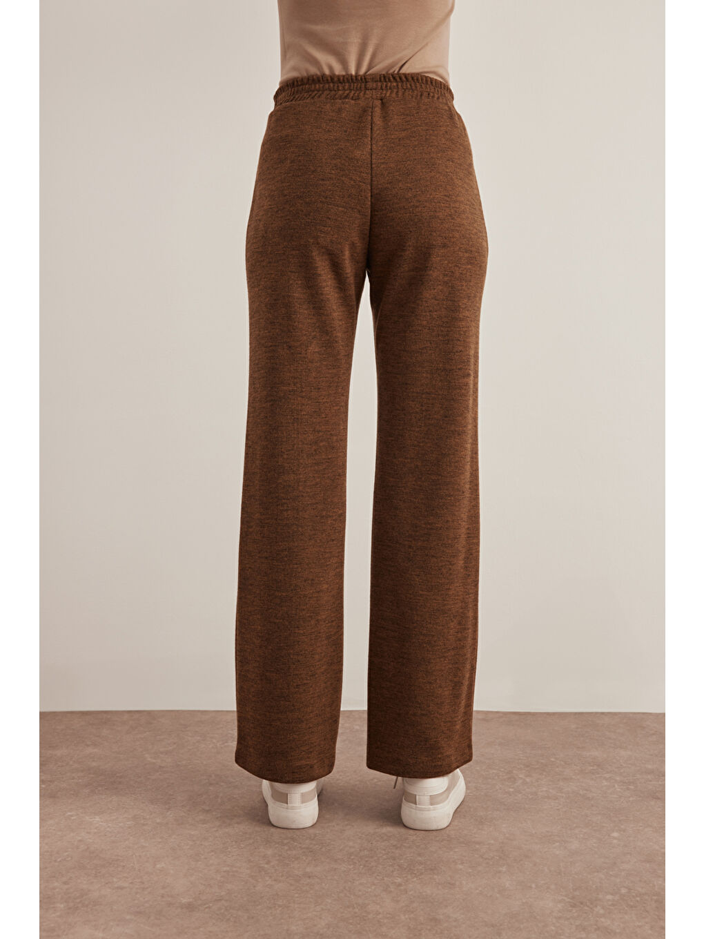 Kahverengi Geniş Kesim Pantolon-4