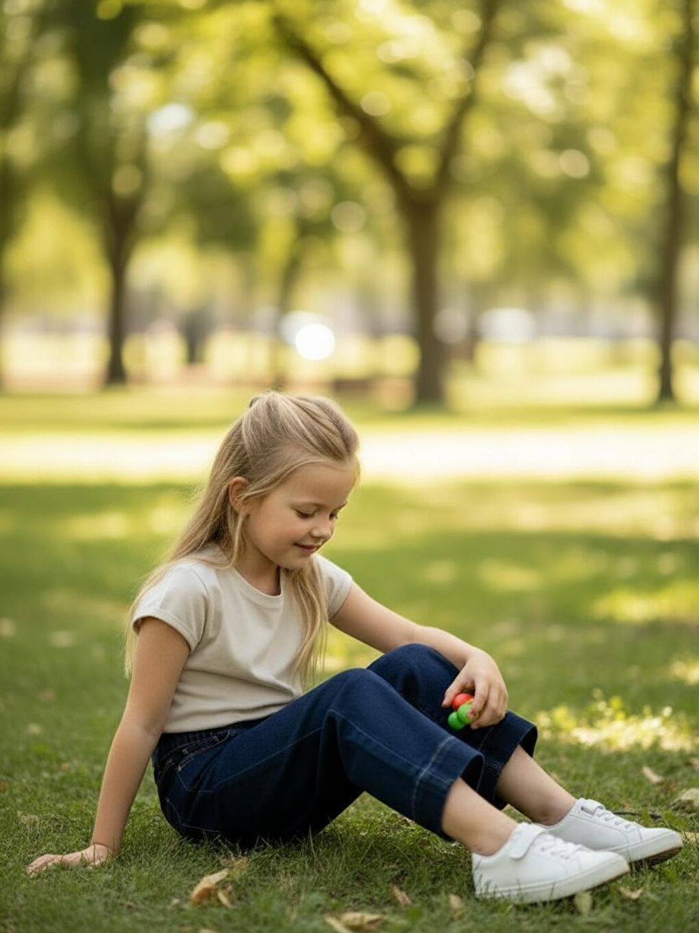 Kız Çocuk Elastanlı Mavi Mid Rise Metalik Cuffed Baggy Jean Pantolon (5-16 yaş)-2