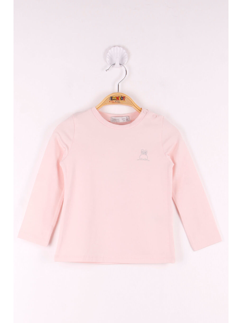 Pembe Kız Bebek Göğsü Nakışlı Tişört