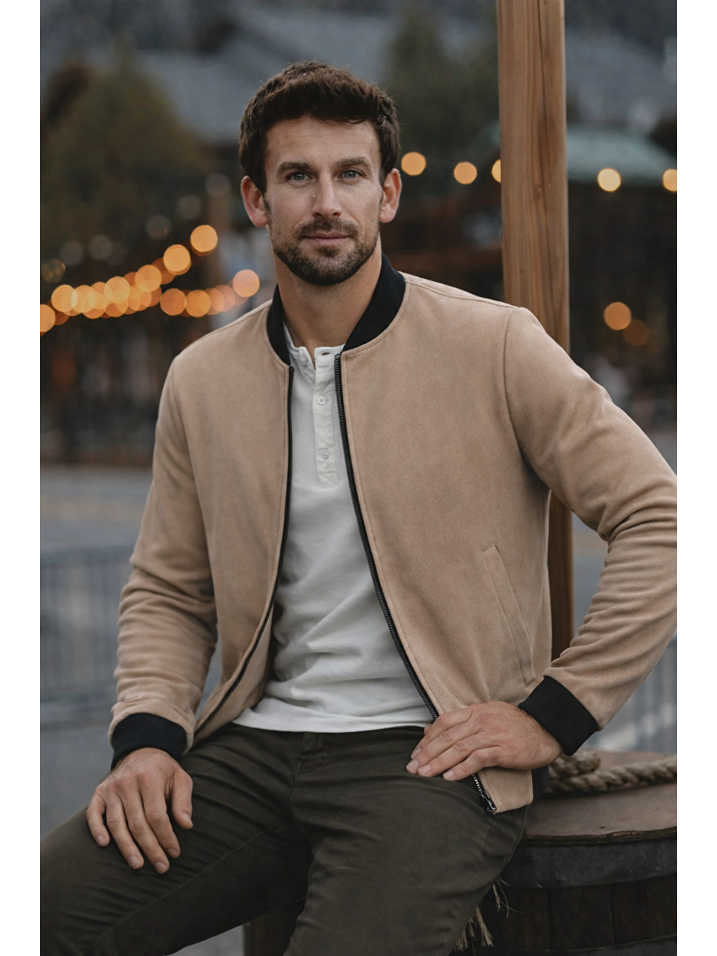 Kahverengi Erkek Comfort Fit Basic Kahve Süet Nubuk Ceket-3