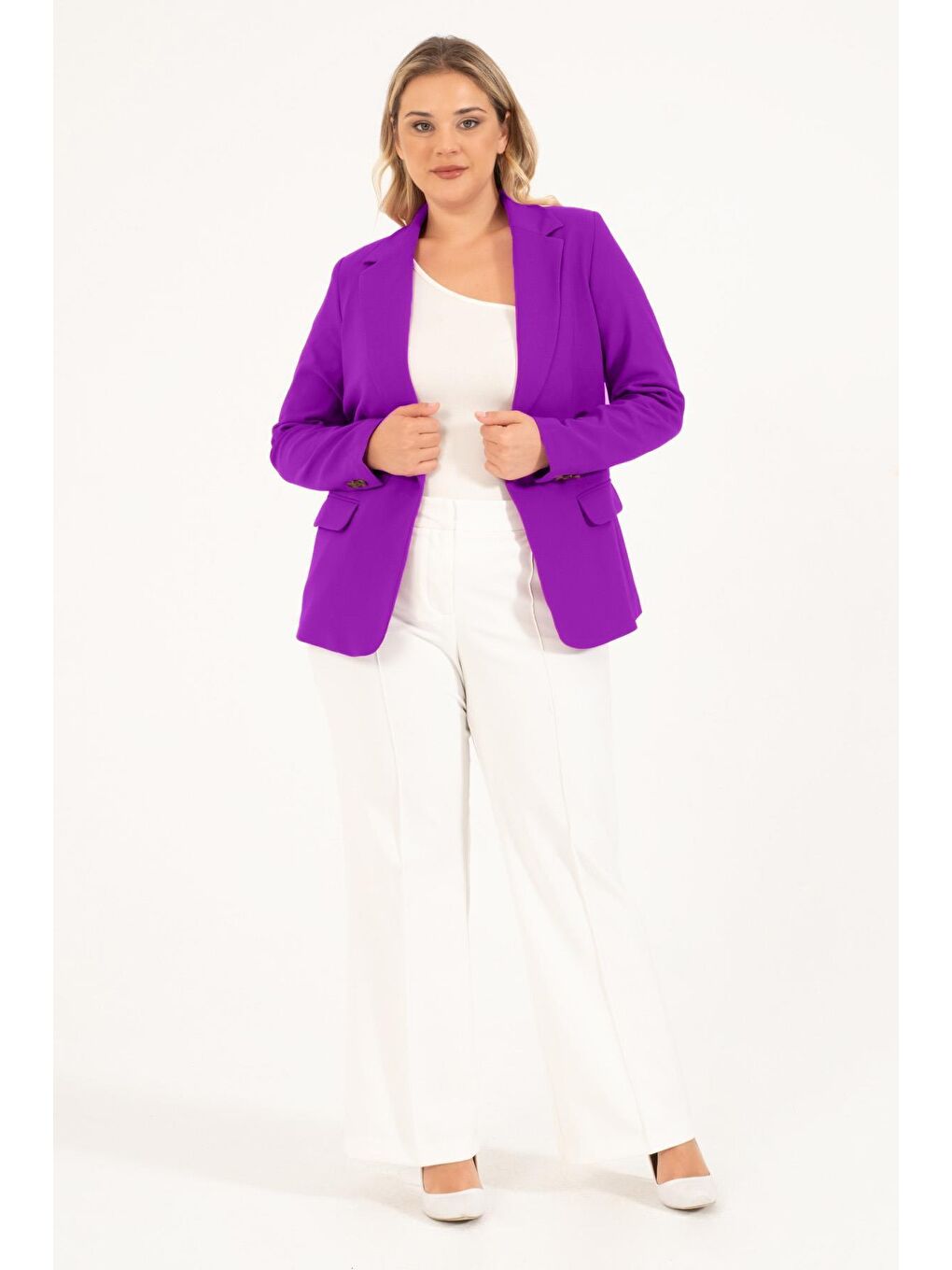 Mylinemoda Fuşya Astarlı Blazer Ceket - 1