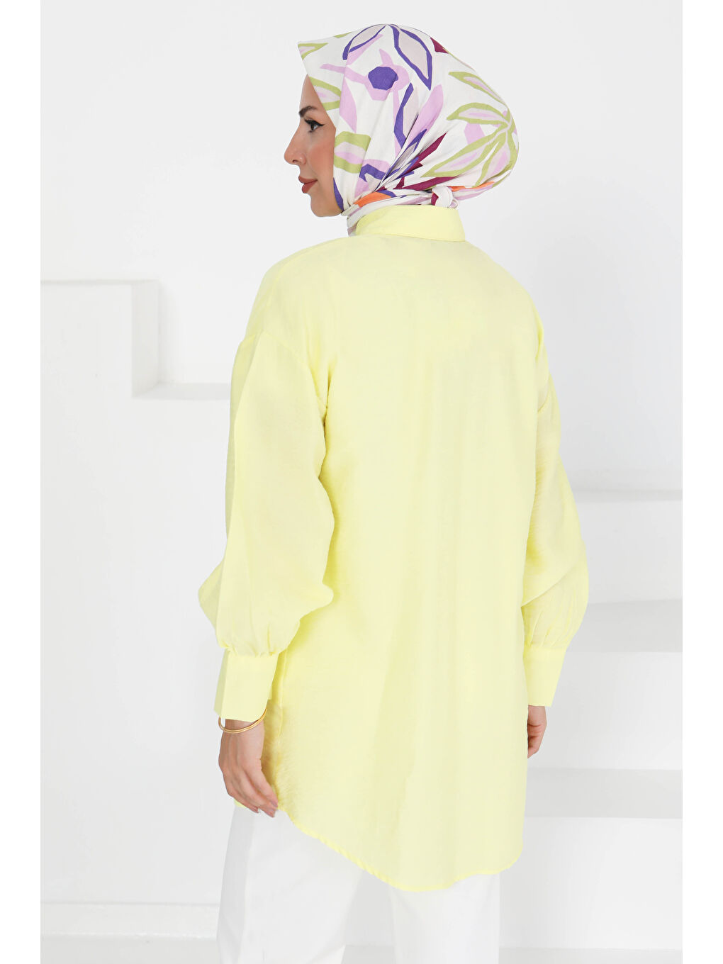 Sarı Taş Detaylı Tunik Sari - 27432-3