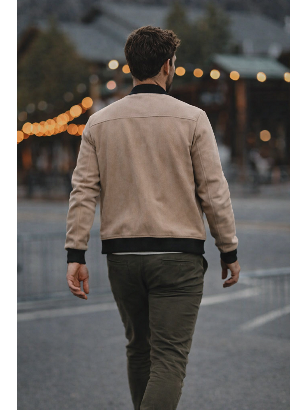 Kahverengi Erkek Comfort Fit Basic Kahve Süet Nubuk Ceket-5