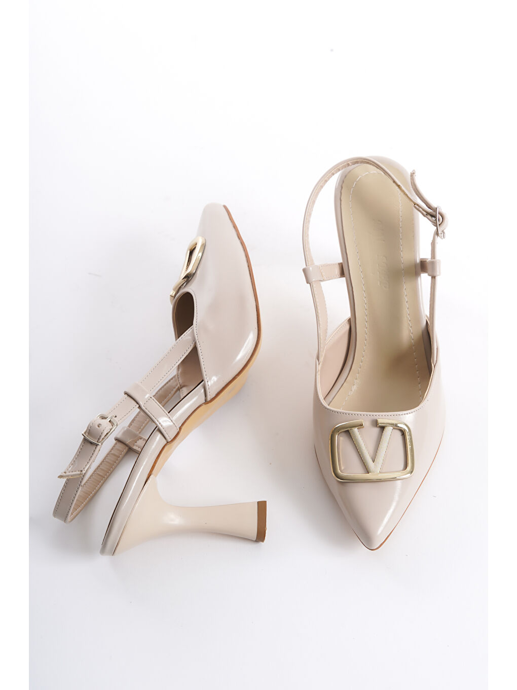 Bej Semira Kadın Günlük Klasik Topuklu Ayakkabı-2