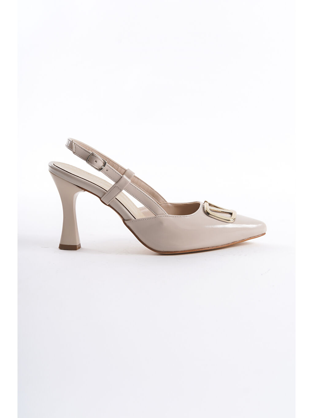 Bej Semira Kadın Günlük Klasik Topuklu Ayakkabı-3