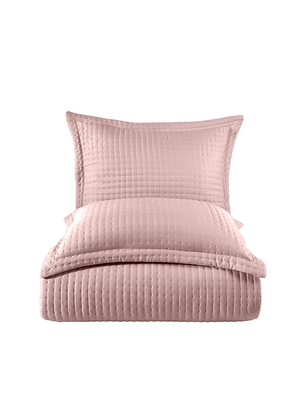 Pembe Alinda Çift Kişilik Yatak Örtüsü Seti (240x260 cm) Pudra-4