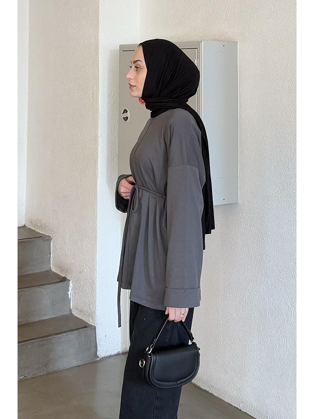 Yırtmaç Detaylı Sweat Antrasit-1