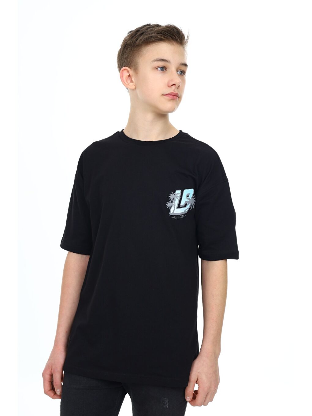 Siyah Erkek Çocuk Baskılı Tişört-3