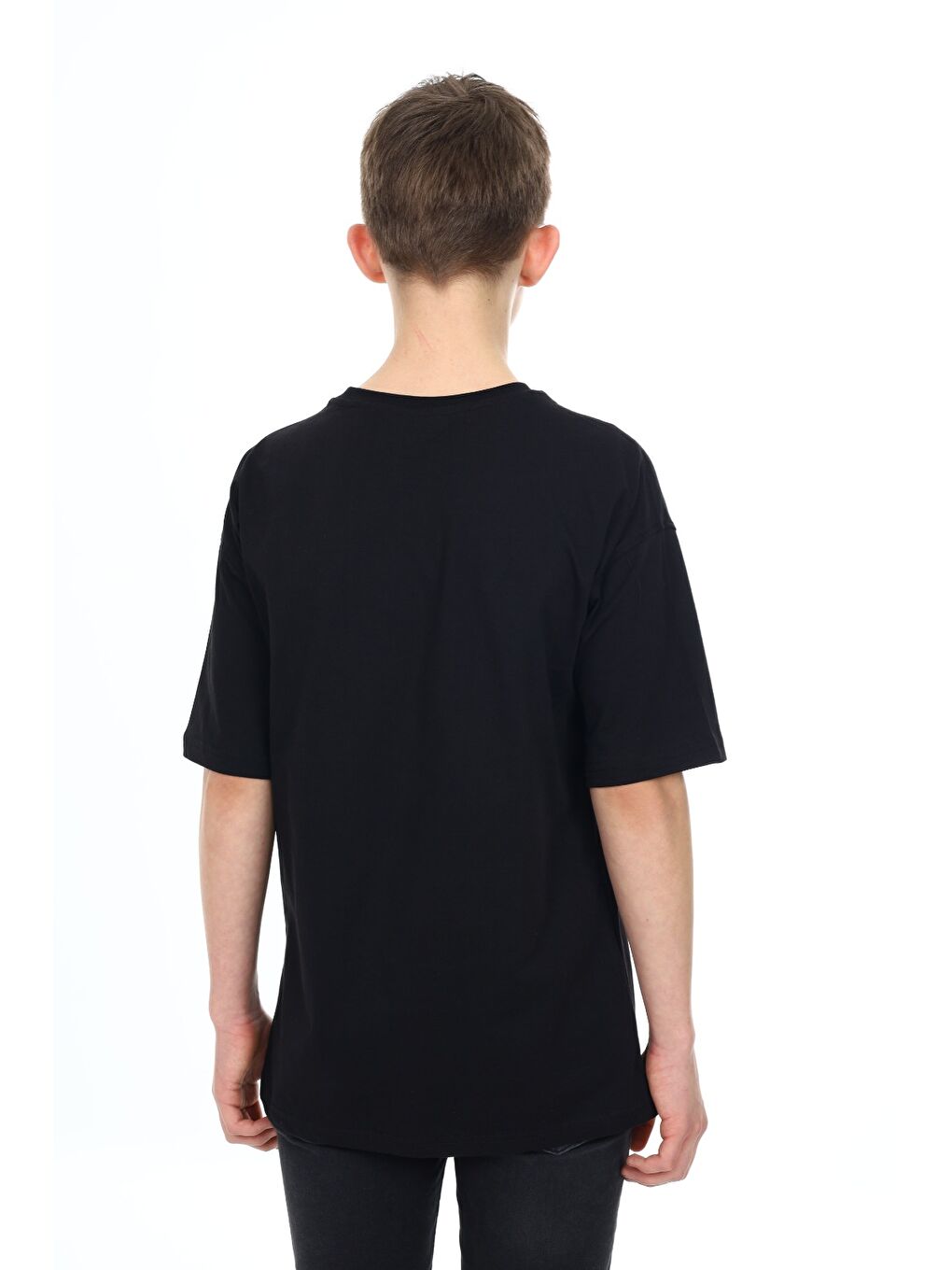 Siyah Erkek Çocuk Baskılı Tişört-4