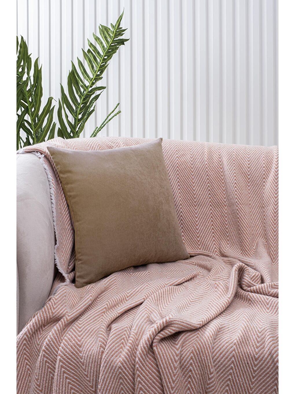 Panoroma Süet Dokulu Düz Punch (Panç) İçin Uygun Kahverengi 45X45 Dekoratif Kırlent Kılıfı