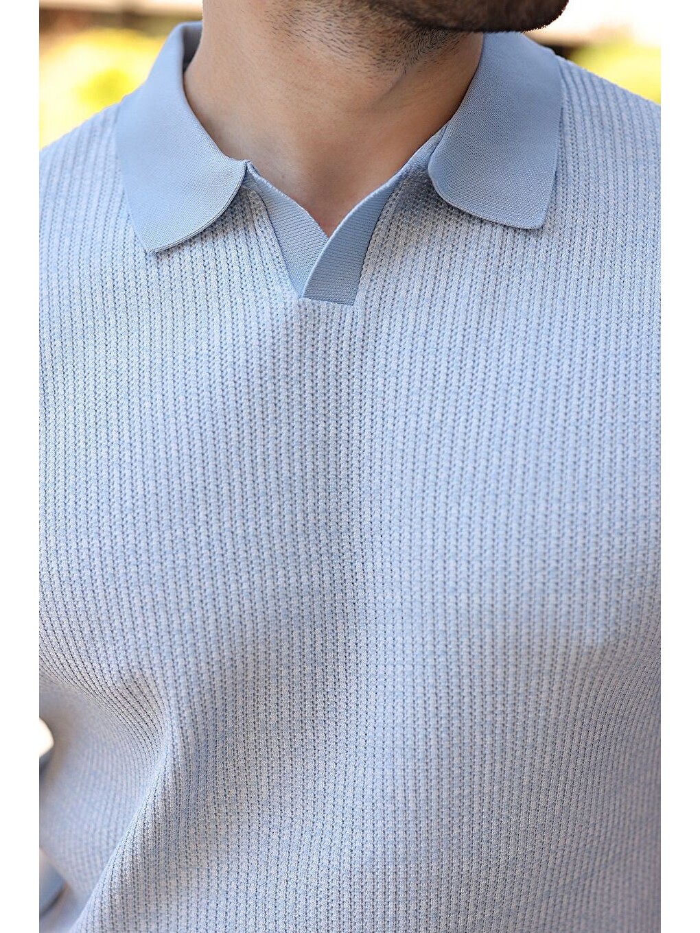 Bebe Mavisi Polo Yaka Regular Fit Erkek Triko Tişört E7496-2