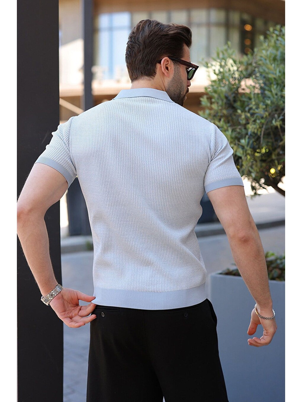 Bebe Mavisi Polo Yaka Regular Fit Erkek Triko Tişört E7496-3