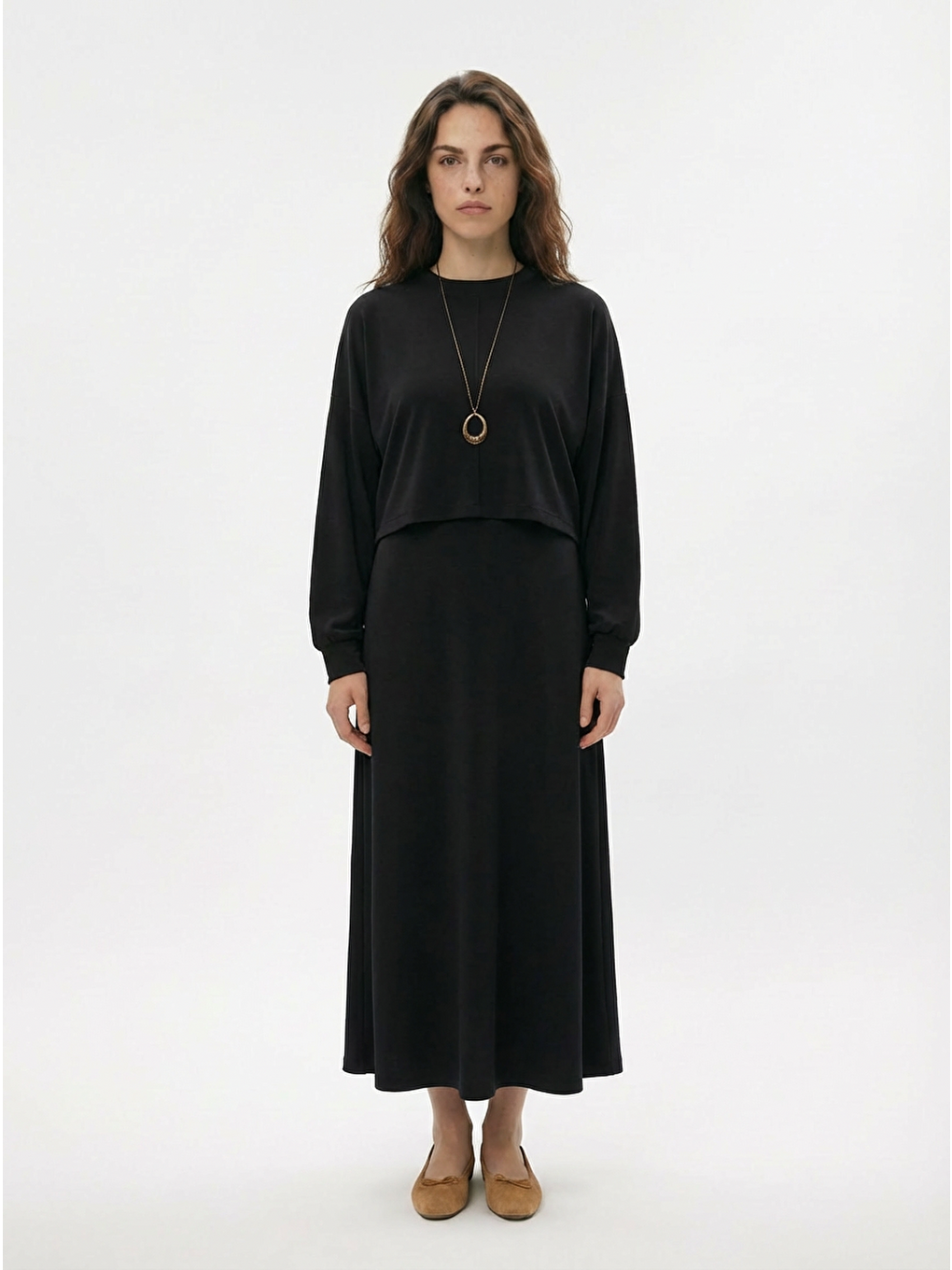 Siyah-İki Parçalı Elbise