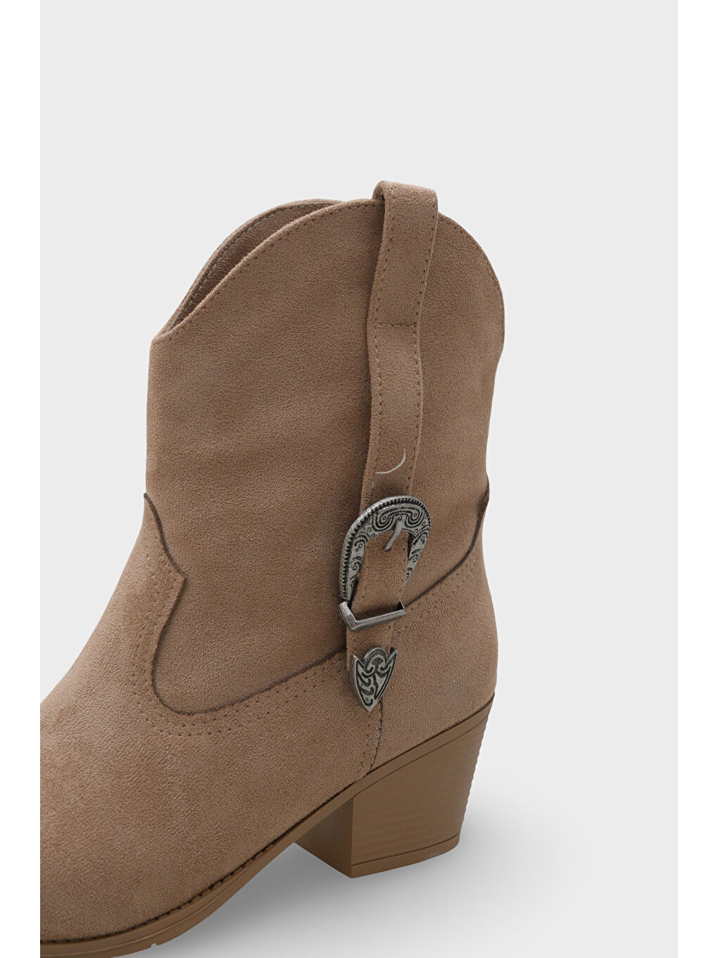 Bej Zane Süet Çekmeli Kadın Kovboy Bot-2