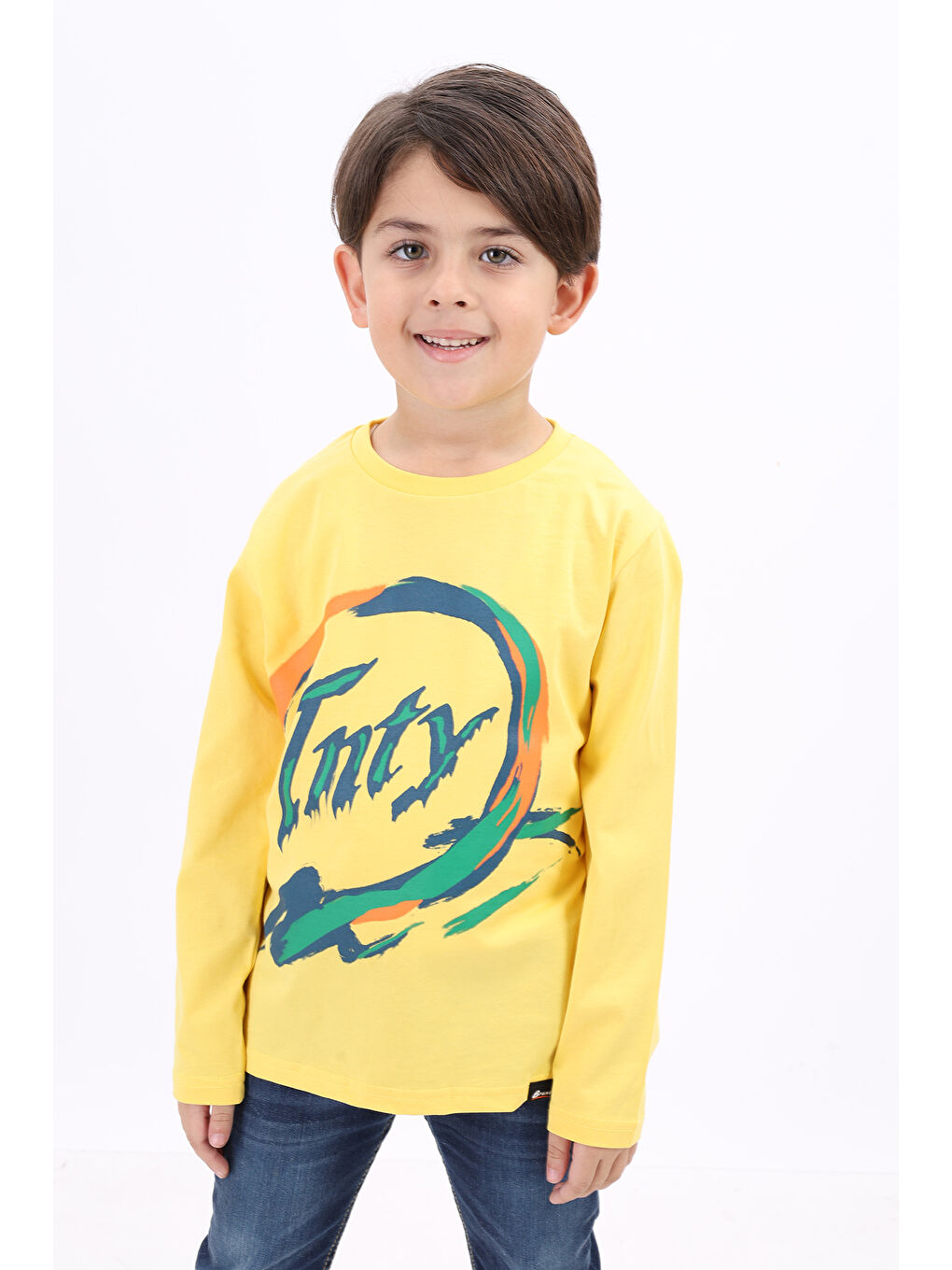 Sarı Erkek Çocuk Baskılı Tişört