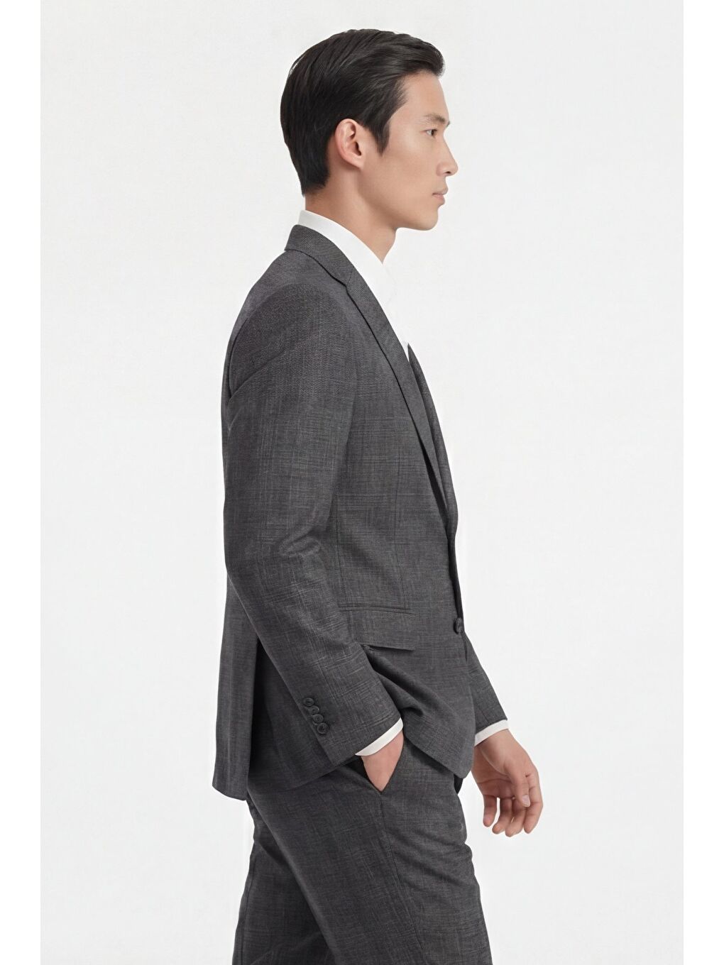 Erkek 4 Drop Klasik Siyah Tam Astarlı Takım Elbise-2