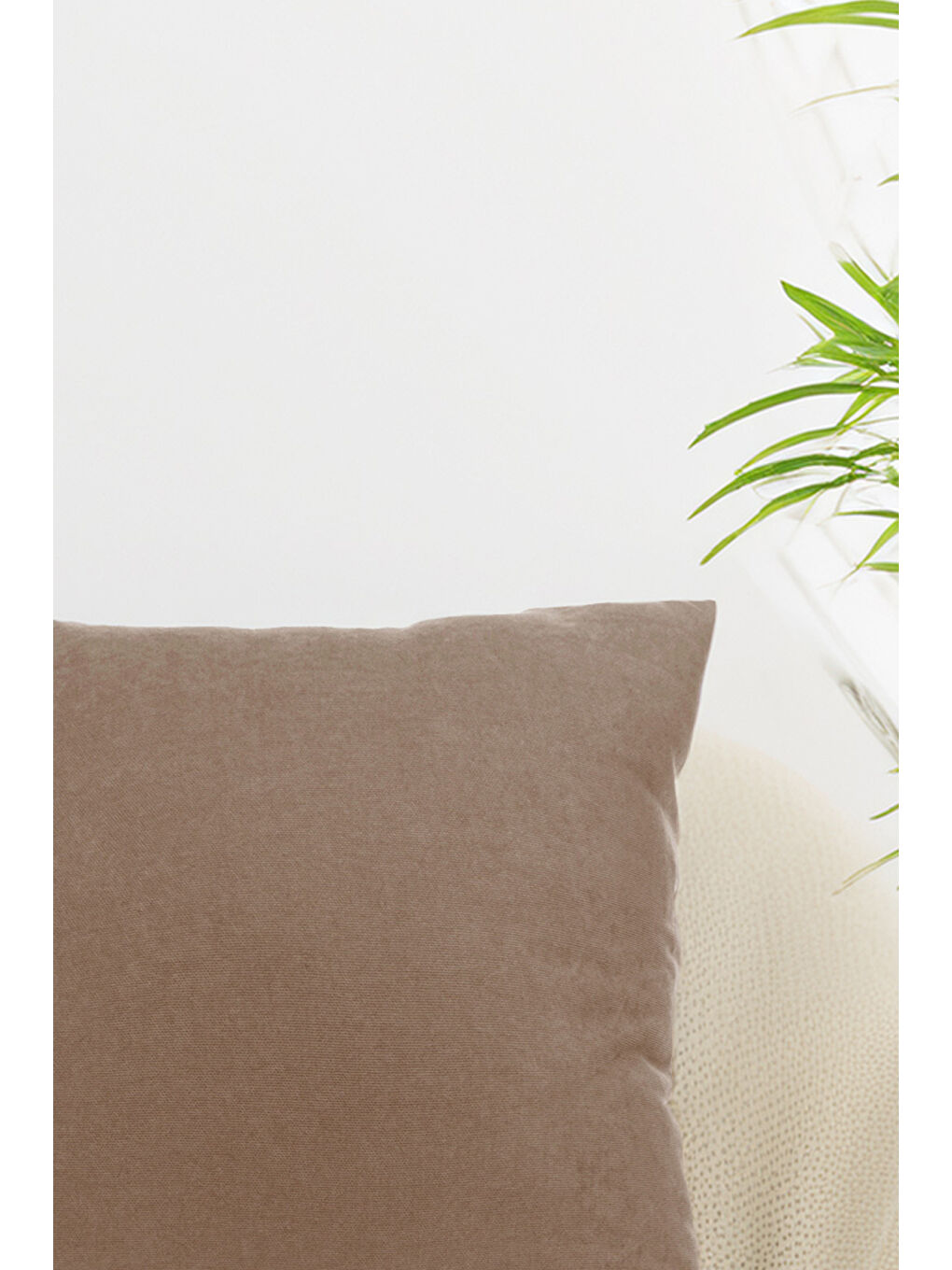 Panoroma Süet Dokulu Düz Punch (Panç) İçin Uygun Kahverengi 45X45 Dekoratif Kırlent Kılıfı-4