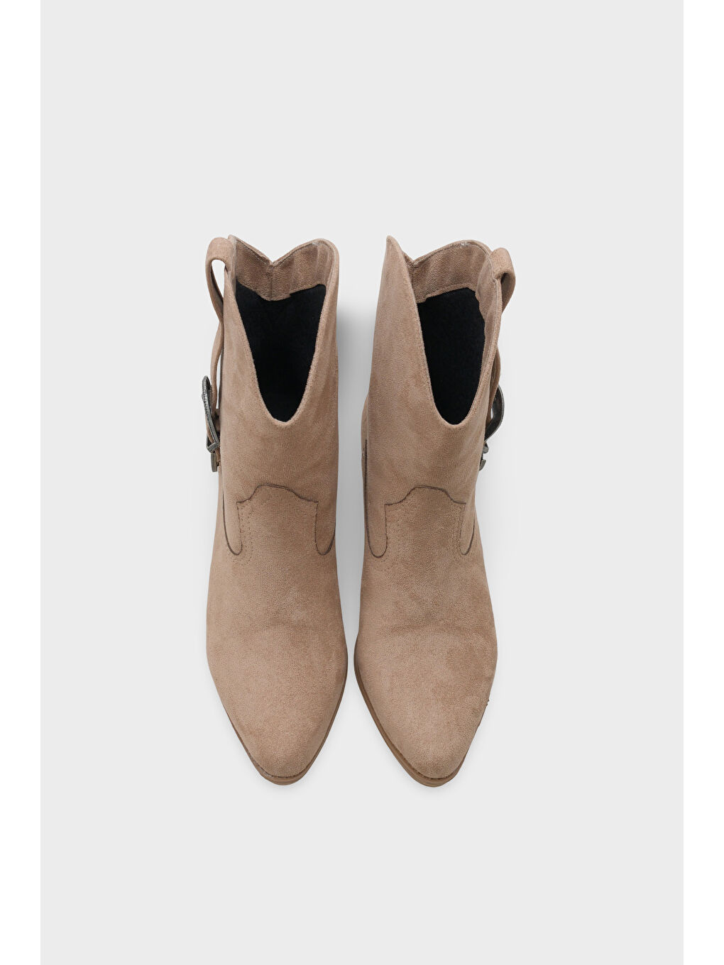 Bej Zane Süet Çekmeli Kadın Kovboy Bot-6