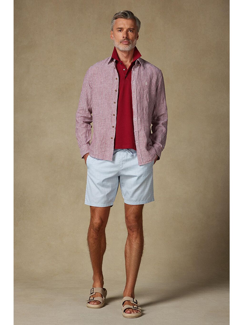 Sky Jakar Pamuklu Comfort Fit Açık Mavi Erkek Desenli Şort