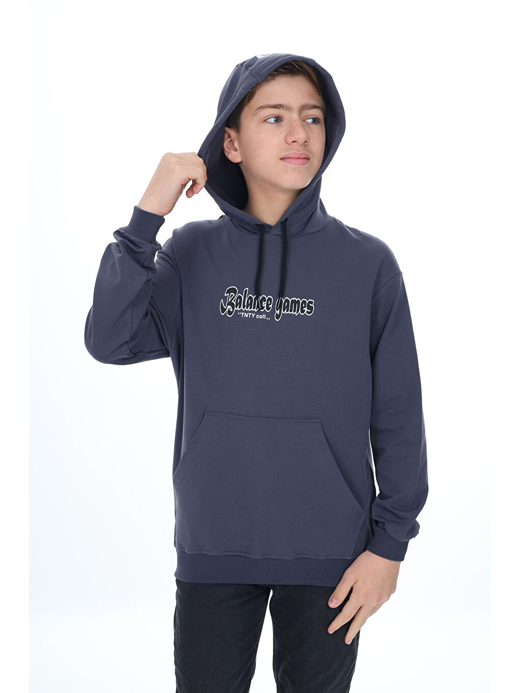 Antrasit Erkek Çocuk Baskılı Sweatshirt-1