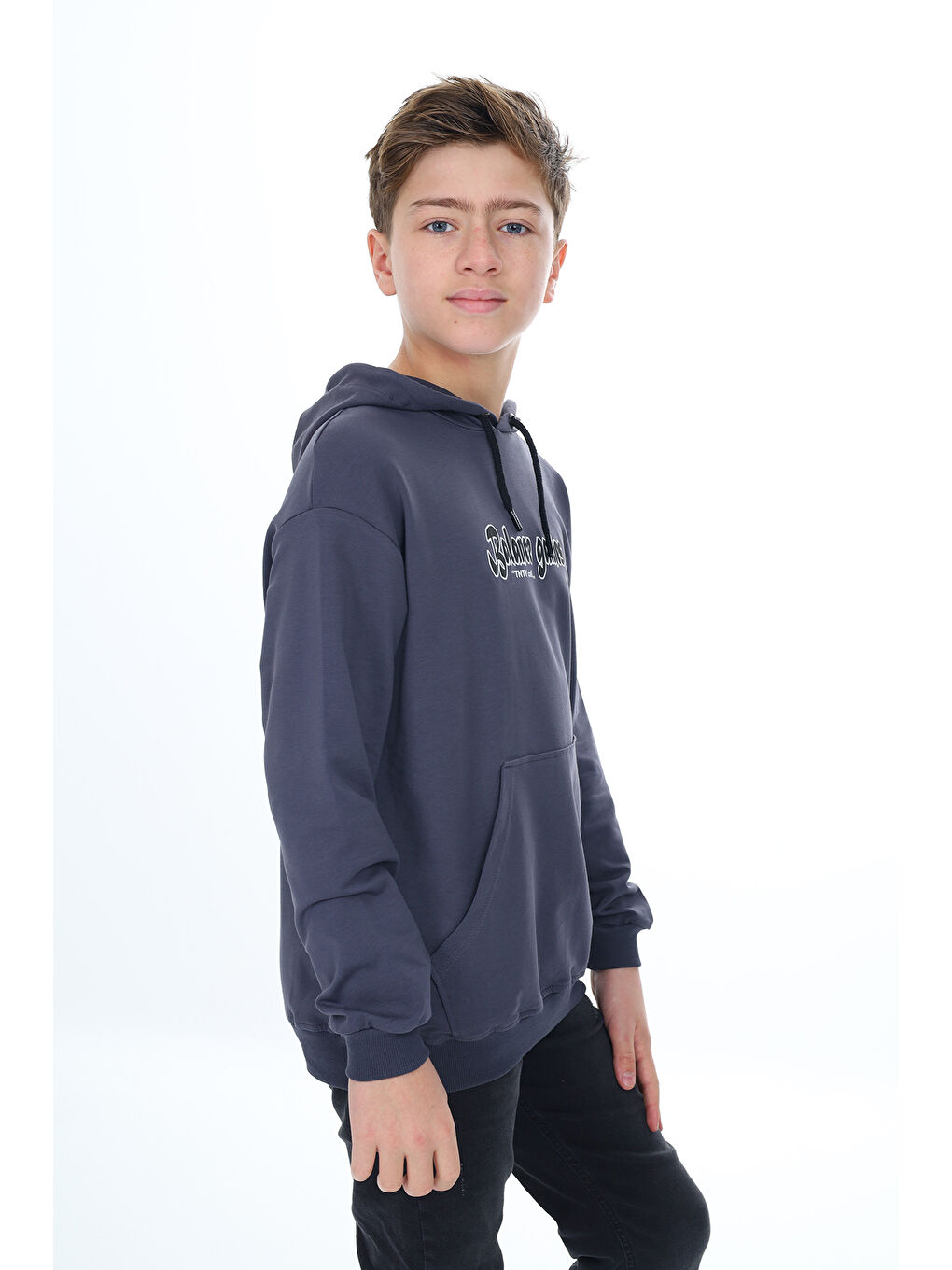 Antrasit Erkek Çocuk Baskılı Sweatshirt-2