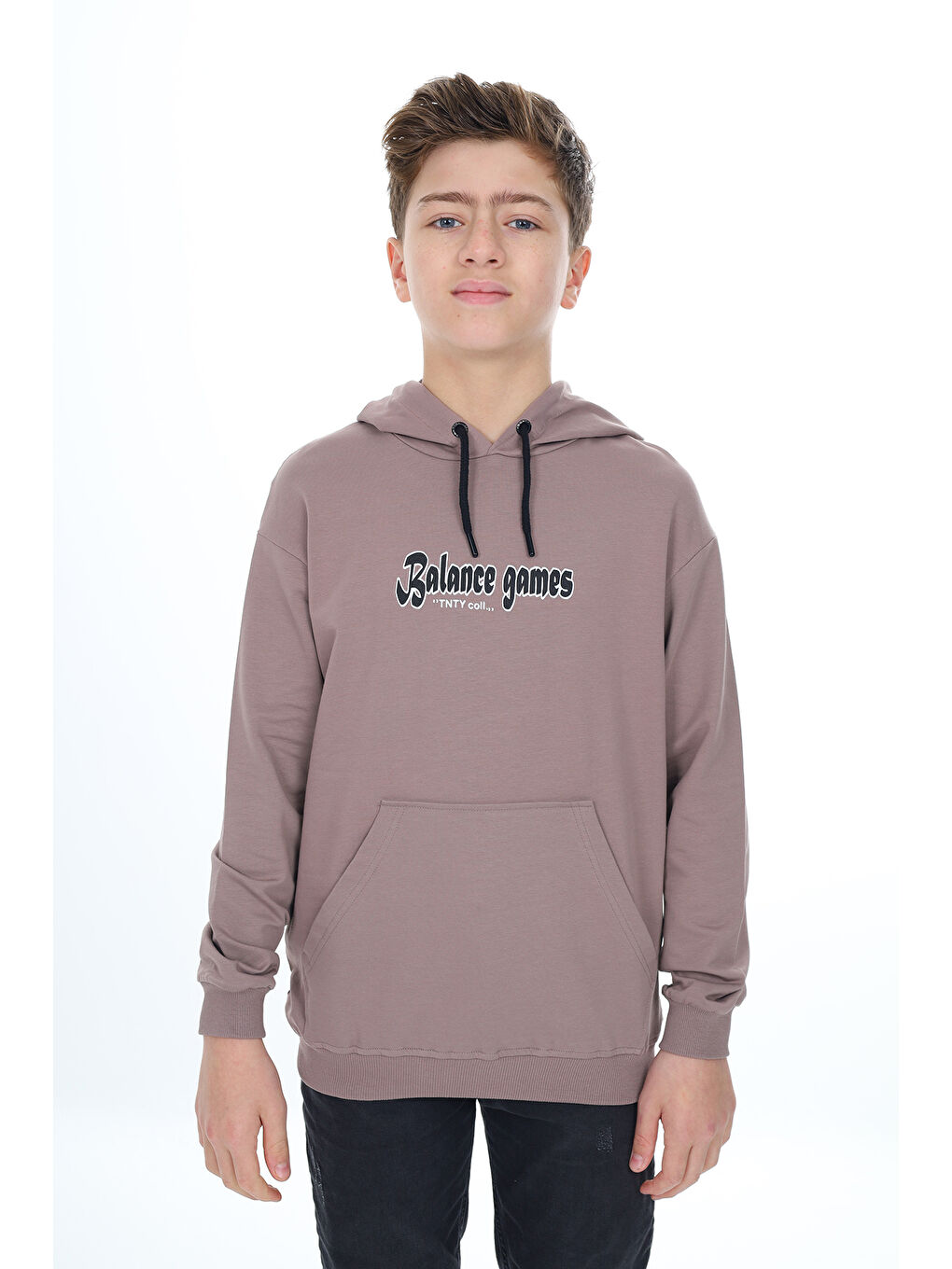 Kahverengi Erkek Çocuk Baskılı Sweatshirt