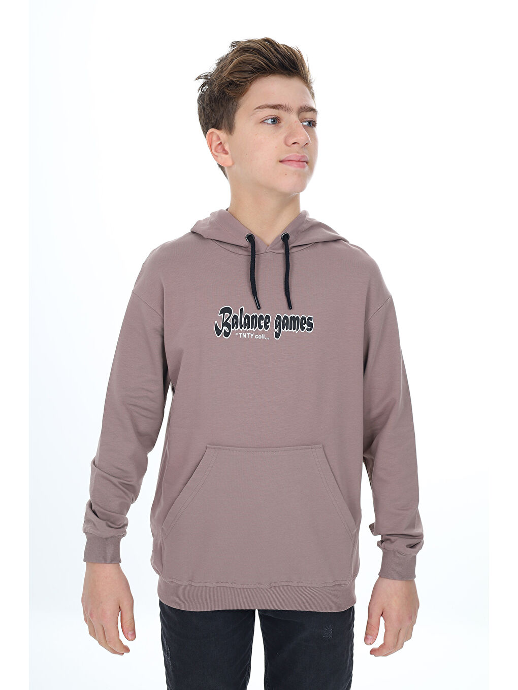 Kahverengi Erkek Çocuk Baskılı Sweatshirt-1