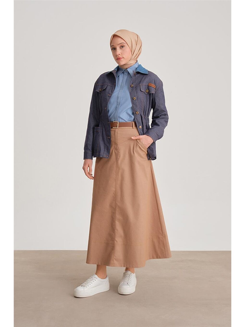 Beli Lastikli Denim Ceket 24Y5408 Lacivert-2