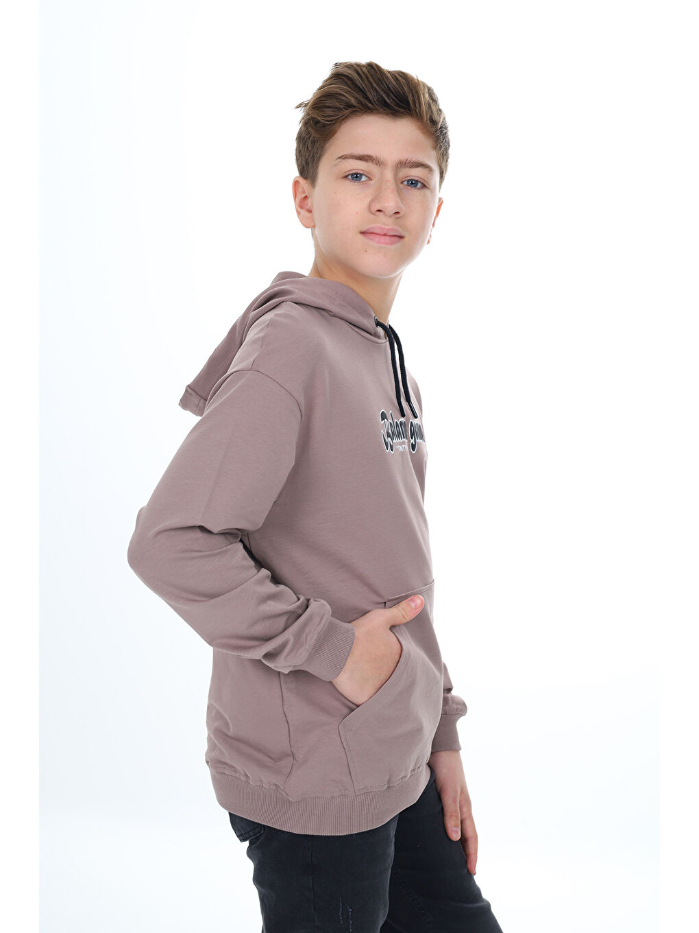 Kahverengi Erkek Çocuk Baskılı Sweatshirt-2