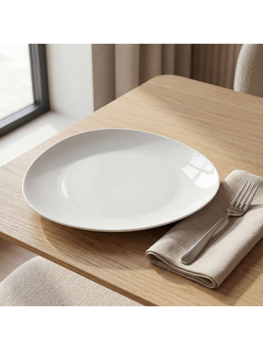 Ekru Pera 27 cm Servis Tabağı