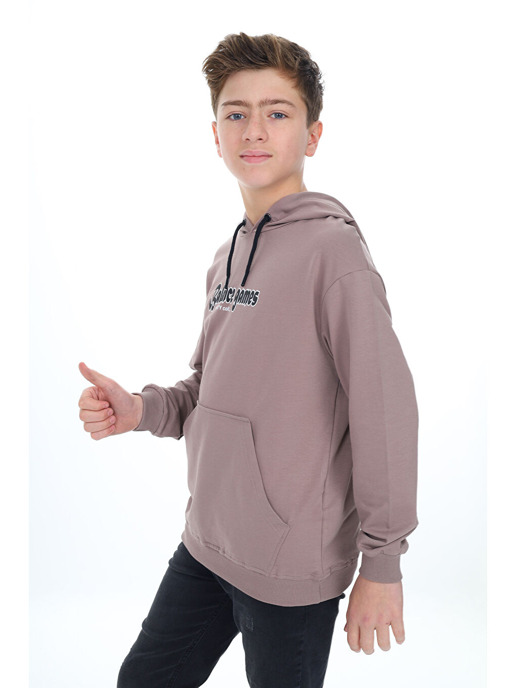 Kahverengi Erkek Çocuk Baskılı Sweatshirt-3