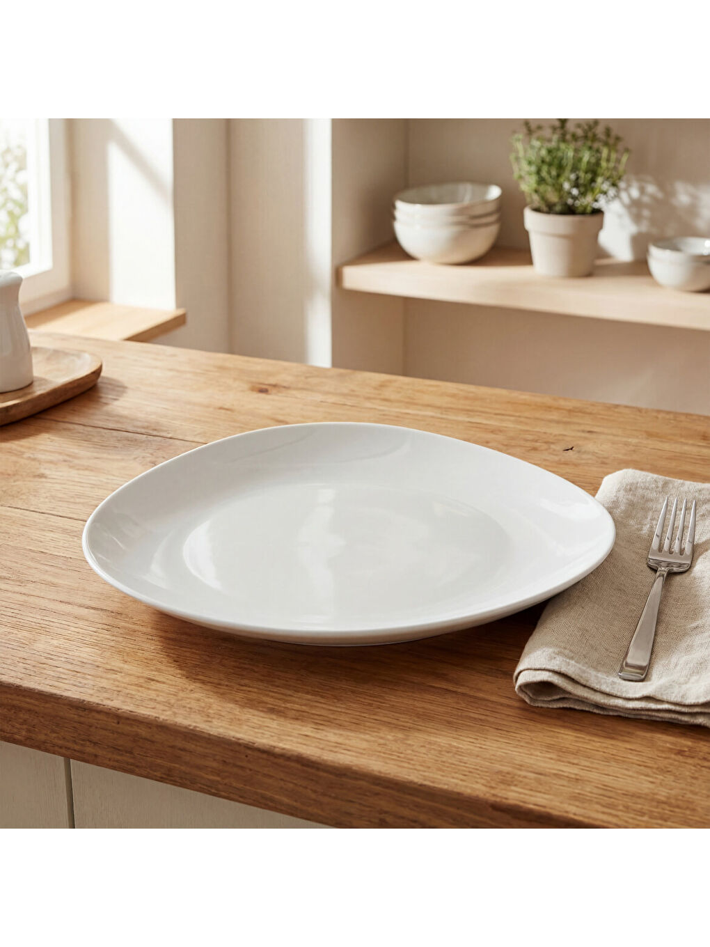 Ekru Pera 27 cm Servis Tabağı-1