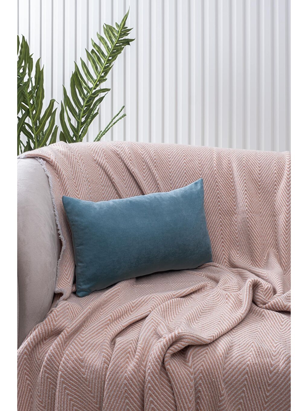 Panoroma Süet Dokulu Düz Punch (Panç) İçin Uygun Petrol 45X45 Dekoratif Kırlent Kılıfı-1