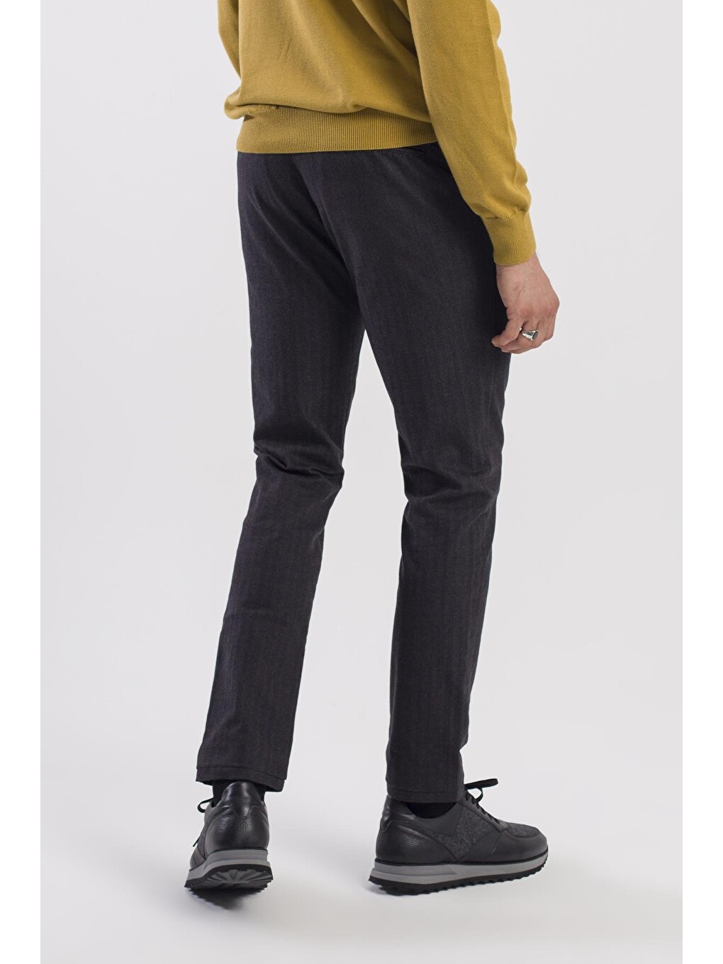 Siyah Comfort Fit Pamuklu Yan Cep Pantolon-3