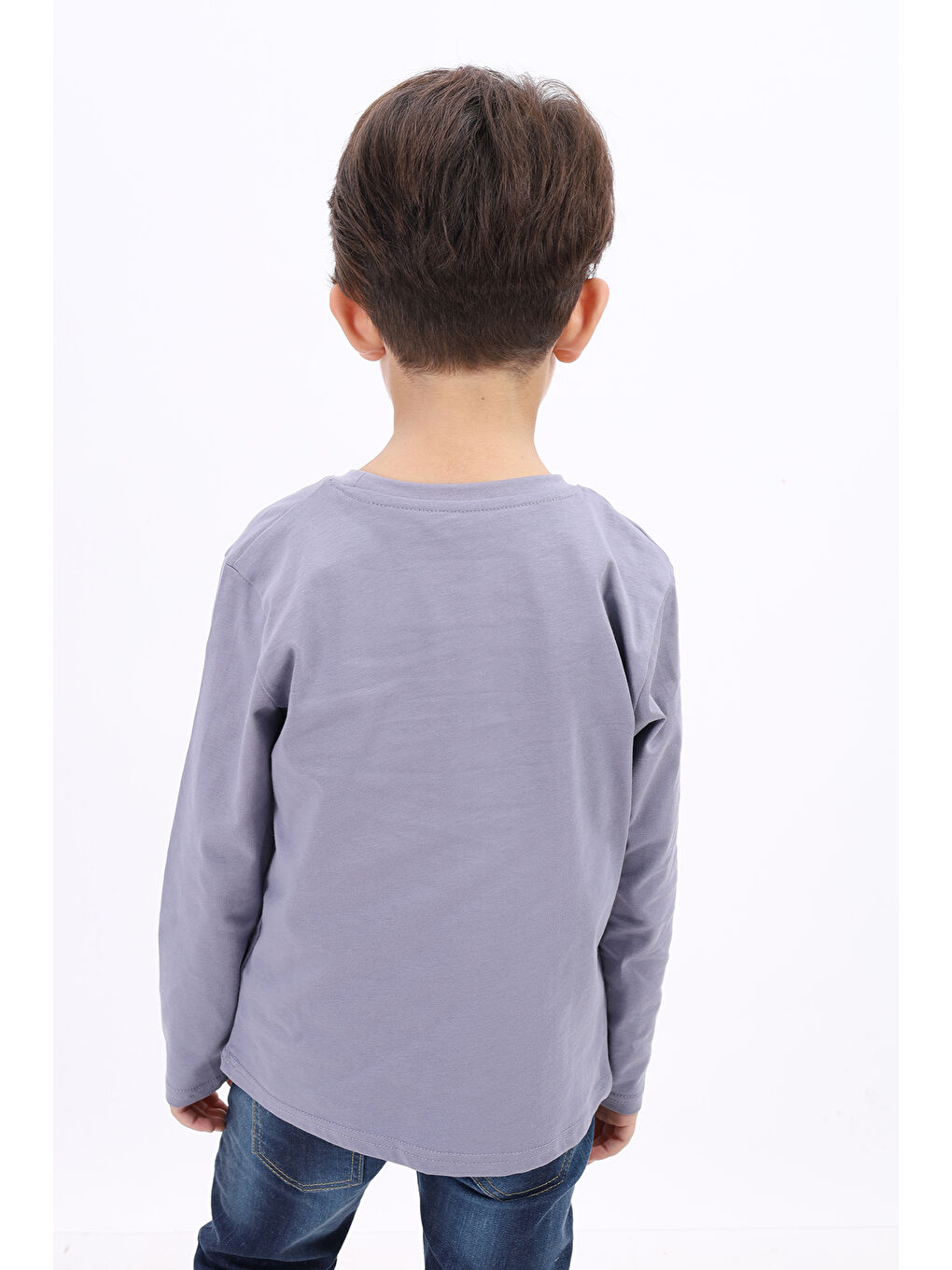 Gri Erkek Çocuk Baskılı Tişört-2