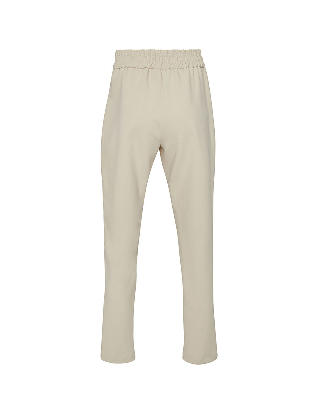 Bej Kalın Kemerli Lastikli Pantolon-2