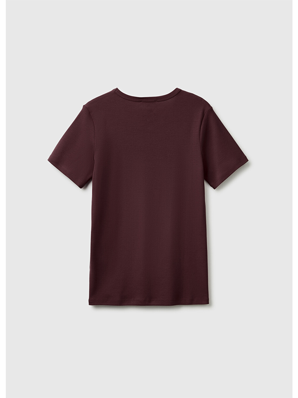 Kadın Kahverengi %100 Pamuk Logo Baskılı Bisiklet Yaka T-shirt-1