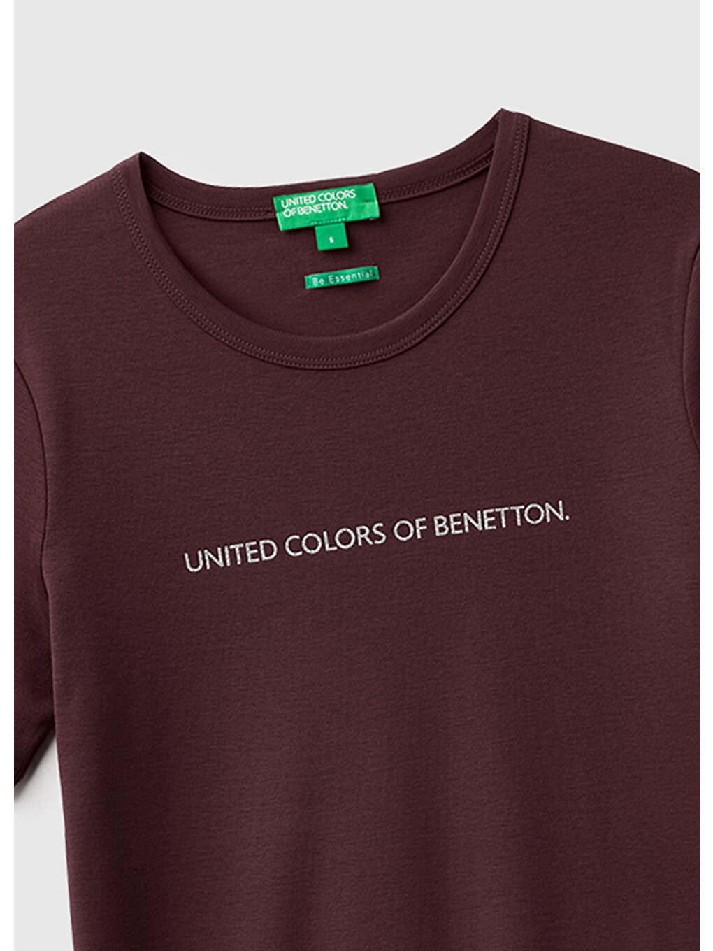 Kadın Kahverengi %100 Pamuk Logo Baskılı Bisiklet Yaka T-shirt-2
